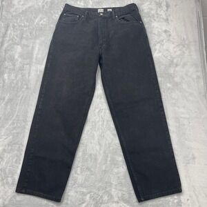 Calvin Klein Jeans Mens 36x34 Black Denim Dark Wash Relaxed Fit Straight Leg